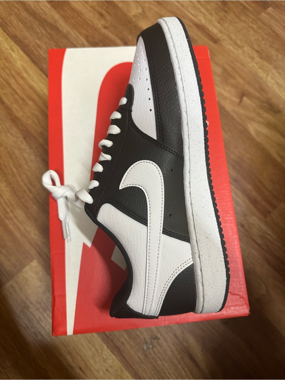 Nike Men’s Black and White Low-Top Sneakers — Classic Swoosh - Picture 2 of 6